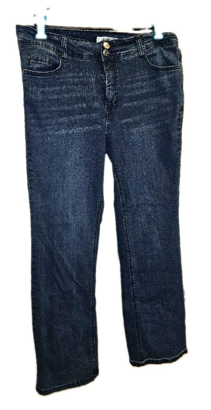 Angels Women's Plus Bootcut Blue Denim Jeans 18W 5-Pocket Cotton Blend